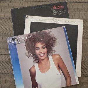Whitney Houston and Linda Ronstadt Vinyl Records